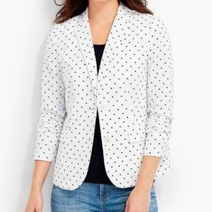 Talbots navy and white polka dot blazer- 6